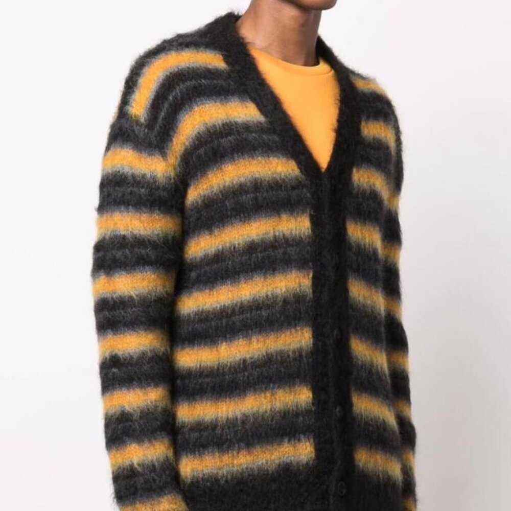 BNWT AW21 MARNI STRIPED FUZZY-WUZZY MOHAIR CARDIGAN 50